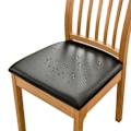 Miniatyrbilde 1 av 5: 2 stk Spisebordstolsdeksler for vanntett sete PU-lær Setetrekk for stoler Cover, svart svart 2 st