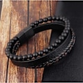 Miniatyrbild 3 av 5: IC Magnetisk spänne Armband Armband Män Natursten Pärlstav