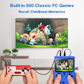 Miniatyrbilde 2 av 5: Innebygd 500 klassiske spill retro videospillkonsoll gaver til barn for par, voksne, barn, gutter blå