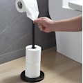 Pikkukuva 4 / 5: Vapaasti seisova WC-paperiteline, WC-paperiteline säilytystilaa varten, musta