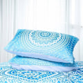 Miniatyrbild 5 av 5: SÄNGKLÄDER Bohemian Sängkläder Set Blå Mandala Påslakan Set 3 delar Sängkläder Set Påslakan för Flickor med Påslakan med 2 örngott Set 200x200c