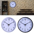 Miniatyrbillede 9 af 10: Rund vægur 8 tommer 20 cm SORT black