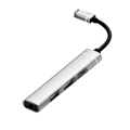 Pikkukuva 4 / 9: Type-C-telakointiasema 3,5 mm liitäntään USB2.0 TypeC HUB 4-in-1-jakaja USB C-sovitin UDisk-näppäimistöön Silver 0.03