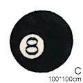 Pikkukuva 1 / 11: S-JIANG Simuloitu Biljardi 8-pallo Matto Pyöreä Tuftattu Pehmeä Tuoli blackC 100*100cm