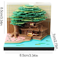 Miniatyrbillede 5 af 8: 3D-Skrivebords Kalender 2025 med LED-lys, Afrivningspapir, Juledekoration Grøn Green Baumhaus
