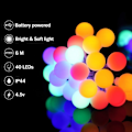 Miniatyrbillede 4 af 5: Spherical String Lights, 6m 40 Led Small Balls, Battery Operated