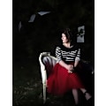 Miniatyrbilde 2 av 5: Kvinners Tulle A-Line Tullekjole Tutu-kjole Rose Red Rose Red M
