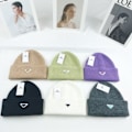 Miniatyrbillede 3 af 4: Varm vinterstrikket hue Efterår- og vinterhue Omvendt trekant Mode mærke Casual Ørevarmere Unisex Sort Black M