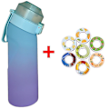 Miniatyrbillede 1 af 5: Smagstils Vandflaske med 7 Smagskapsler Air Water Up Flaske Frostmat Sort 650ml Air Starter Up Sæt Vandkop til Camping Sport O O SPAIN