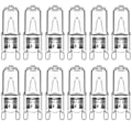Miniatyrbilde 1 av 5: 12-pakke G9 Halogenlamper 33W 230V 2800K Varmt Hvit 380lm Klar Kapsel Halogenlamper Dimbar Ingen Blink Ingen Flimmer