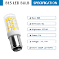 Pikkukuva 2 / 5: 5W LED-ompelukoneen lamppu B15d, 220-240V, kylmä valkoinen 6000K, vastaa 40W hehkulamppua, ei himmennettävissä, B15 bajonettilamppu 2 kpl