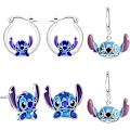 Miniatyrbild 1 av 5: Stitch Örhängen 3-delat set, Söta Tecknade Örhängen, Hypoallergena Örhängen Present för Kvinnor och Flickor