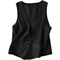 Miniatyrbillede 1 af 5: Kvindes Bomuldslinned Vest, Casual Løstsiddende V-hals Ærmeløs Vestjakke Sort 2XL Black