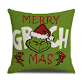 Miniatyrbilde 5 av 5: 4 stk Grinch putetrekk til hjemmet, feriedekorasjon