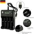 Miniatyrbild 1 av 5: Ny 4-platsers batteriladdare USB -laddare snabbladdare för 18650 litiumbatteri