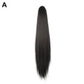 Pikkukuva 1 / 11: Synteettinen pitkä suora kynsihäntä peruukki Clip In Hair n Hairp black One-size