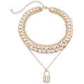 Miniatyrbilde 1 av 4: Rhinestone Curb Cuban Link Chain Choker for Women Unisex Cool