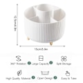 Miniatyrbillede 3 af 5: 360° roterende makeup-organisator - makeupbørsteholder med 5 rum til kosmetik, smykker til makeupbord, soveværelse, kontormaterialeopbevaring