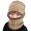 Miniatyrbilde 7 av 10: Barnvinterlue og skjerf i strikket ull Khaki