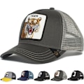 Miniatyrbilde 2 av 2: Mesh Baseball Cap Broderad Utomhus Solhatt Justerbar Kep Grey Tiger