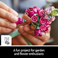 Miniatyrbillede 4 af 4: Byggeklodser buket sæt - kunstige blomster og roser, dekorative hjemindretningsdetaljer, gaver til ham og hende 10280 [dB]