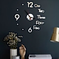 Miniatyrbild 5 av 5: 3D-spegelväggklocka Modern design Kreativ akrylkvartsvägg Red
