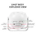 Miniatyrbillede 5 af 8: Galaxy projektor natlampe, 360° roterende justerbar fokus stjernehimmel projektionslys, velegnet til baby børns soveværelse loft/legeværelse/fest/bar