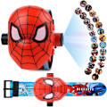 Miniatyrbild 1 av 4: Digital klocka för barn, projektionsklocka för barn, klocka med digital projektor, digital klocka för barn med 24 projektionsmönster Spider-Man