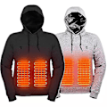 Miniatyrbillede 1 af 4: Opvarmede Hoodies, USB Elektrisk Opvarmning Letvægts Hættetrøjer Jakke Sort Black L