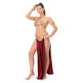 Miniatyrbillede 2 af 5: Jediens Tilbagevenden Cosplay Kostume Prinsesse Leia Slave Uniform Dräkt Dame Sexig Golden Bikini Sæt til Halloween Karneval Fest XL