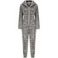 Miniatyrbilde 3 av 5: Kvinners Sexy Dyp V-Hals Bodycon Jumpsuit Pyjamas Langærmet Romper Nattøy Grå Grey M