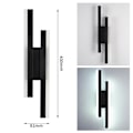 Miniatyrbillede 3 af 5: Væglampe LED indretning moderne, 16W væglampe LED, kreativ lang parallel væglampe, tre farver 3000K/4000K/6000K, sort, 50cm