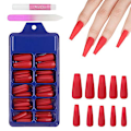 Miniatyrbillede 2 af 3: smink _ 100 stk. lange ballet falske negle _ ensfarvet med red