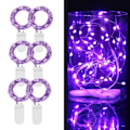 Miniatyrbild 2 av 5: 6-pack 1m Mini LED-ljusslinga batteridriven lila lila
