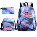 KPop Demon Hunters Backpack Students School Bag Pencil Case Shoulder Bag 3-Piece Set _a A Starry Blu-FA- Starry Blue Style D