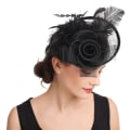 Miniatyrbilde 2 av 2: Blomsterfjær Hodebånd Fascinator Bryllupshodeplagg Dame Race