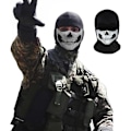 Pikkukuva 5 / 5: Yksikokoinen Kallo Ghost Mask Call of Duty Mask Musta Täyskasvoinen Pyöräilyhuppu