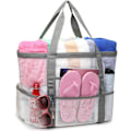 Miniatyrbillede 1 af 4: Strandtaske, F-farvet netstrandtaske Oversized strandtote 9 lommer