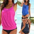 Miniatyrbilde 2 av 5: Dam Tankini Bikini Badedrakt Badedrakt Svømmedrakt rosarød S rose red
