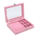 Miniatyrbillede 1 af 2: Luksuriøs Rosa Smykkeskrin: Transparent Lås, Perfekt Opbevaring pink 296
