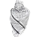 Miniatyrbillede 1 af 2: Palæstinaskjold, Keffiyeh, Arafat Hatta, vævet med frynser, Shemagh Keffiyeh Arabisk hundetand 100 % bomuld Unisex tørklæder Gul