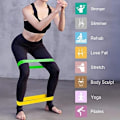 Miniatyrbillede 2 af 4: Træningsbånd Latexfri modstandsbånd 5-pak m instruktioner yoga 125