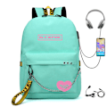 Miniatyrbillede 1 af 7: Blackpink USB Opladningsrygsæk Multifunktionsrygsæk 3