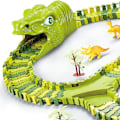 Miniatyrbillede 3 af 4: Dinosaur Legetøjsbane til Børn - SPRINGOS - 240 Dele - Fleksibel Racerbane - Gaveæske Grön