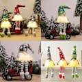 Miniatyrbillede 4 af 5: Tomte Dekoration, Lysende Tomte, Tomte Plyschdocka, LED Miniatyrfigurer Sæt af 3 til Soveværelse Pejs
