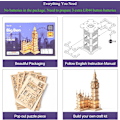 Miniatyrbilde 4 av 5: 3D Trepuslespill Big Ben Håndverksmodellsett for Voksne for å Lage Big Ben Bursdagsgaver til Familie og Venner
