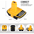 Miniatyrbillede 2 af 4: Dm18d Dca1820 Batteriadapter med USB til Dewalt 20v/18v til Milwaukee M18 18v Litiumbatteri Dcb204 Dcb205 Konverter til Dewalt 18v/20v Nicad & Nim