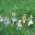 Miniatyrbillede 4 af 5: Havedekorative 6 stk. miniature fe skulptur have st