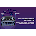 Miniatyrbild 2 av 5: Trådlöst Mini-tangentbord Fjärrkontroll Touchpad Mus Combo Controller med RGB-bakgrundsbelysning för Smart TV Android TV Box PC IPTTV 2.4GHz