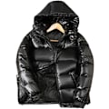 Miniatyrbilde 1 av 4: Vinter dunjakke for menn Vit Duck Down Hooded svart M